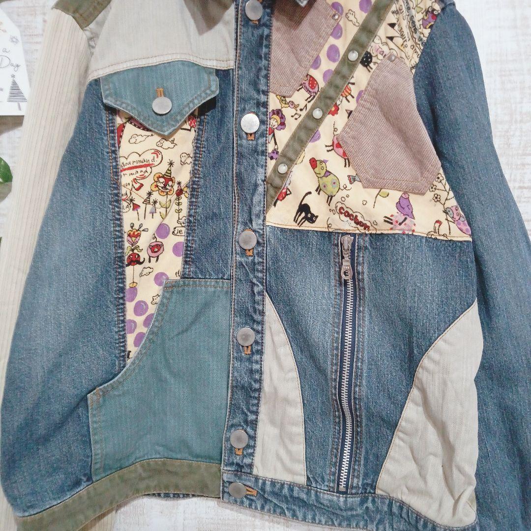 【株式会社アルベロベロ】ジャケット　デニム　日本製　綿100%　Gジャン　総柄