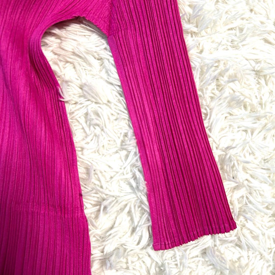 未使用タグ付き✨プリーツプリーズ パーカー 長袖 イッセイミヤケ ピンク