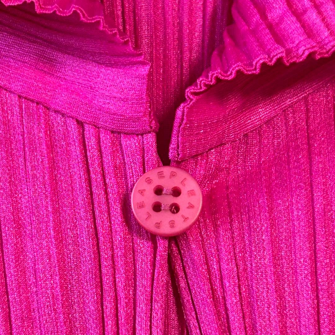 未使用タグ付き✨プリーツプリーズ パーカー 長袖 イッセイミヤケ ピンク