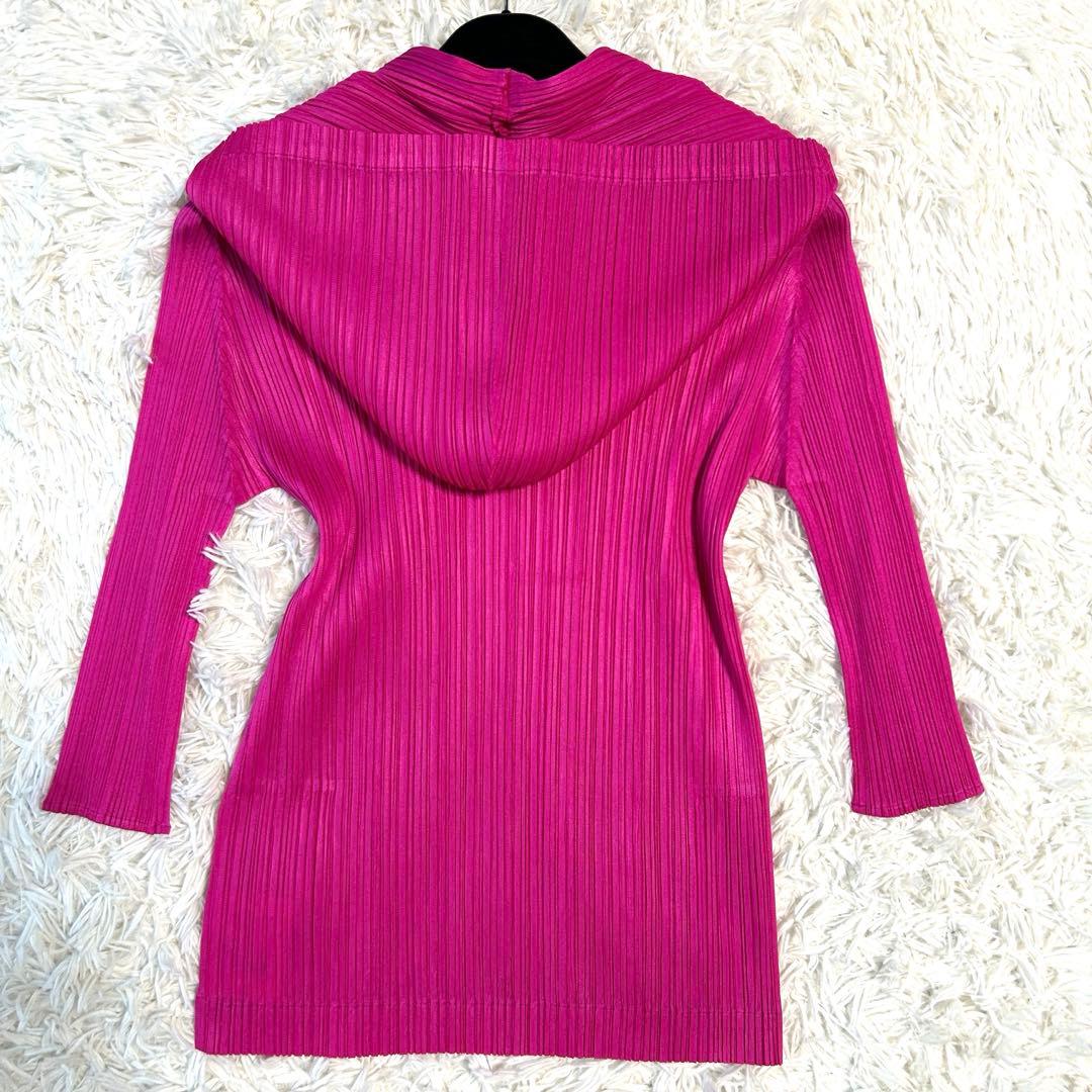 未使用タグ付き✨プリーツプリーズ パーカー 長袖 イッセイミヤケ ピンク