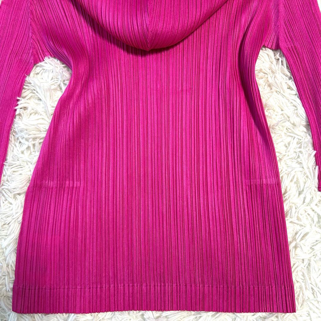未使用タグ付き✨プリーツプリーズ パーカー 長袖 イッセイミヤケ ピンク