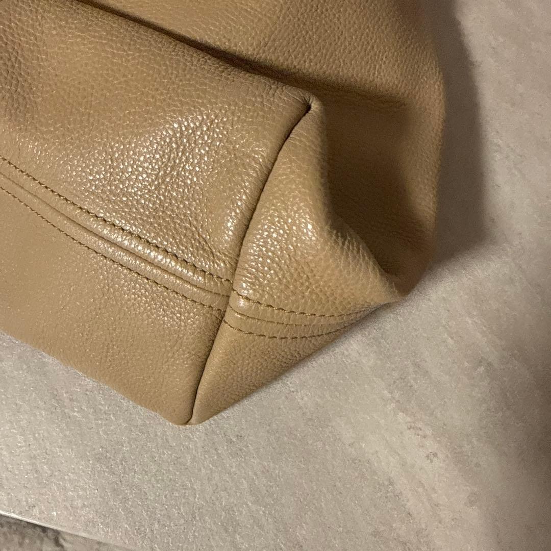 トリーバーチ マリオン ホーボーバッグ ロゴ レザー ベージュ