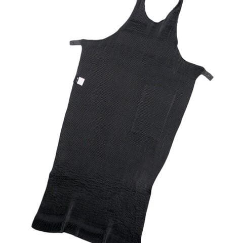 イッセイミヤケimproductプリーツエプロンワンピース2wayブラックグレー