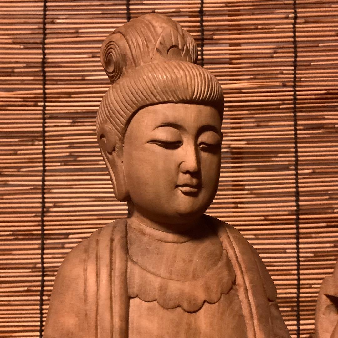 大正期「聖観世音菩薩立像」仏教三大信仰・観音経・般若心経・寺院祀り・檜木