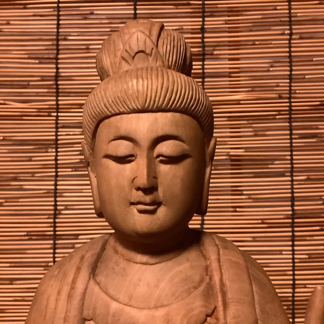 大正期「聖観世音菩薩立像」仏教三大信仰・観音経・般若心経・寺院祀り・檜木