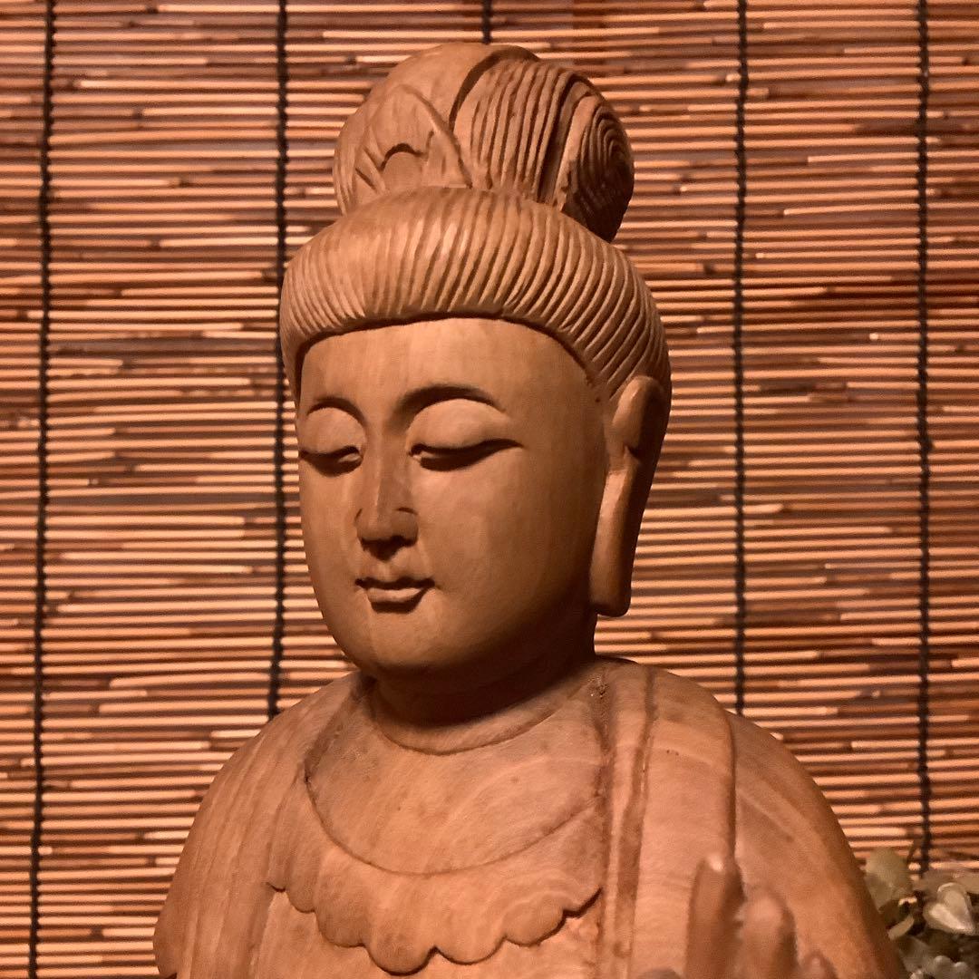 大正期「聖観世音菩薩立像」仏教三大信仰・観音経・般若心経・寺院祀り・檜木