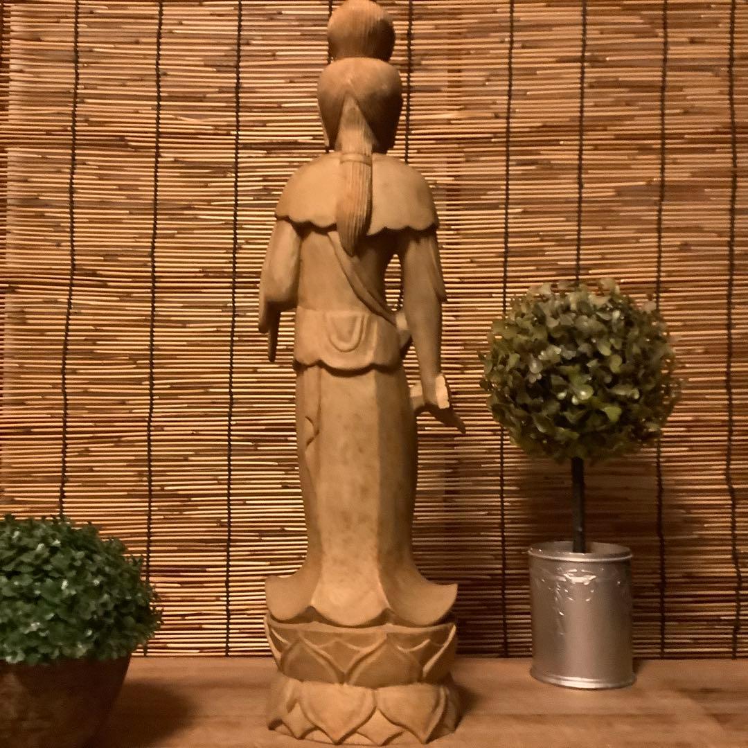 大正期「聖観世音菩薩立像」仏教三大信仰・観音経・般若心経・寺院祀り・檜木