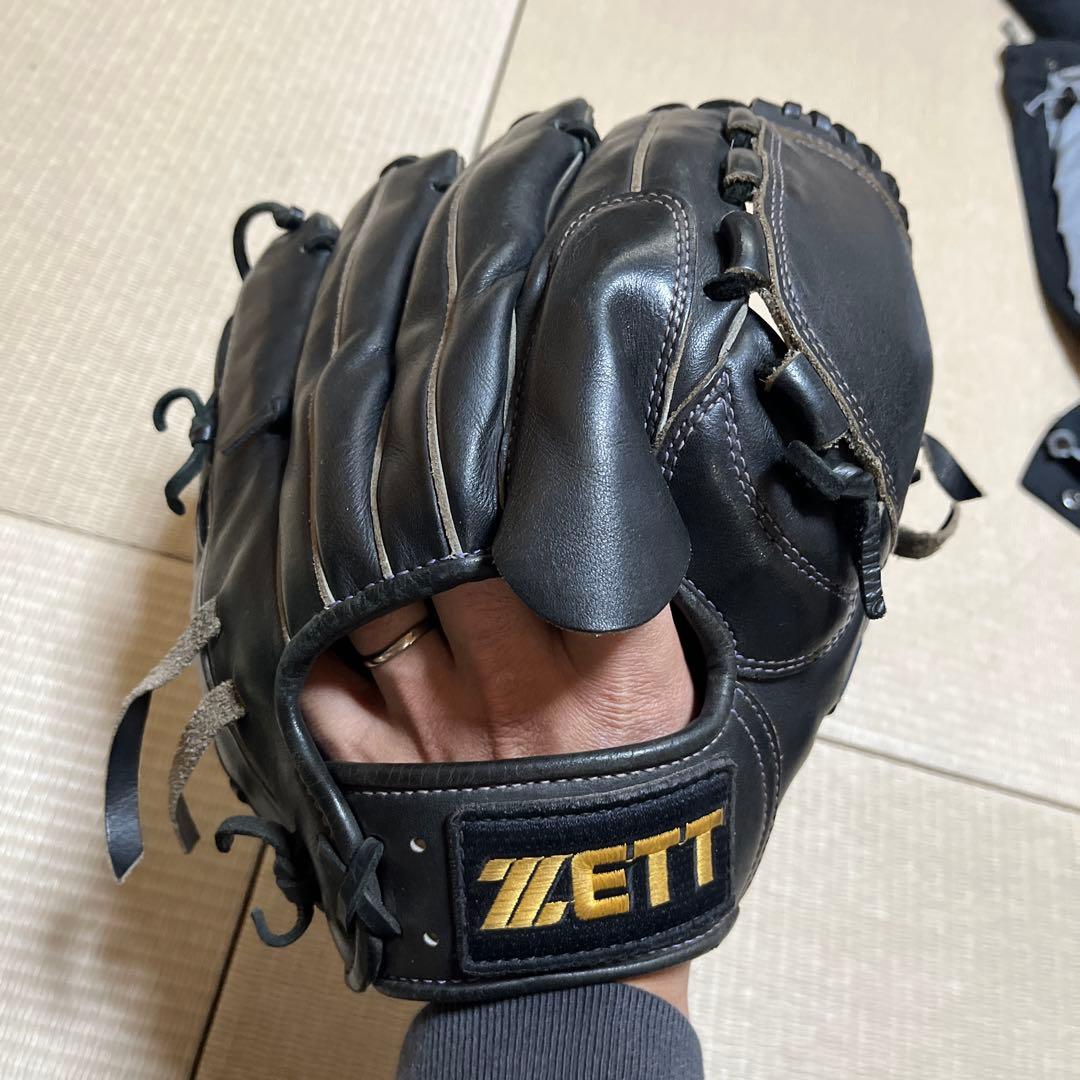 ZETT 硬式野球グローブ 黒 ピッチャー用グローブ