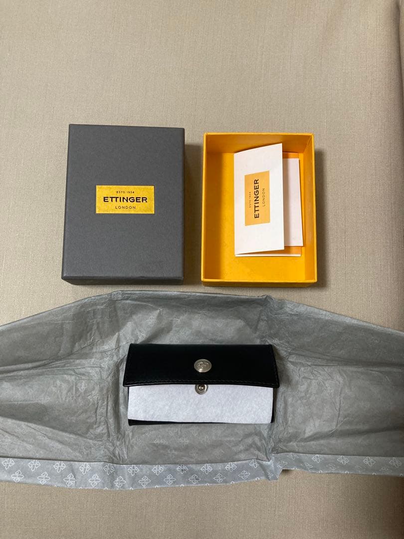 【新品・未使用】ETTINGER キーケース Black/Orange