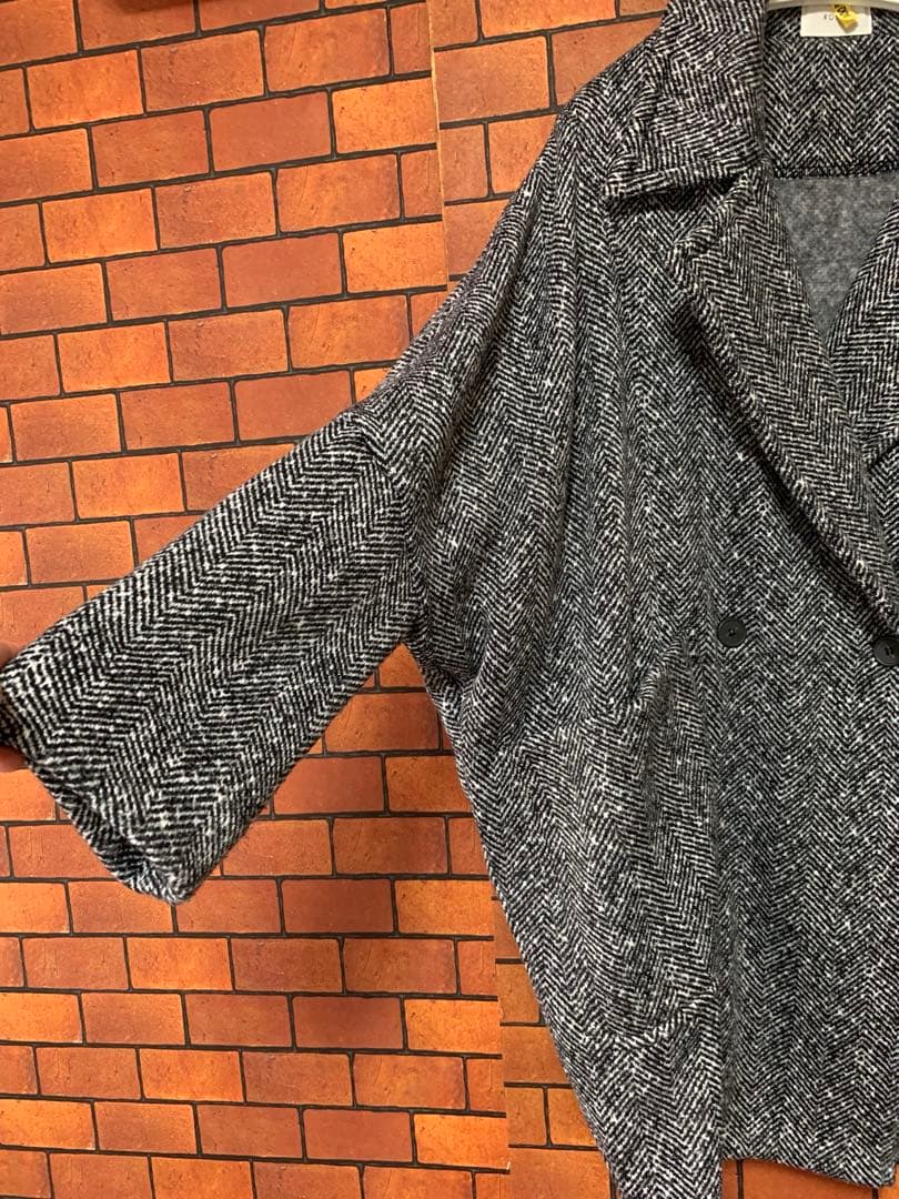 【お値下げ】♡ROSIEE ロージー♡軽量裏起毛ヘリンボーン　コクーンコート