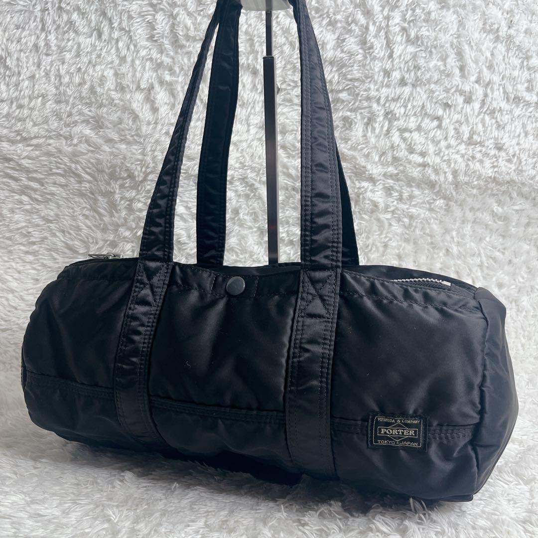 未使用級 ポーター タンカー ミニボストン ブラック ダッフルバッグ 肩がけ