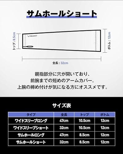 [リジェクト] アームカバー ゲーミング サムホール ショート 1枚入り マウb