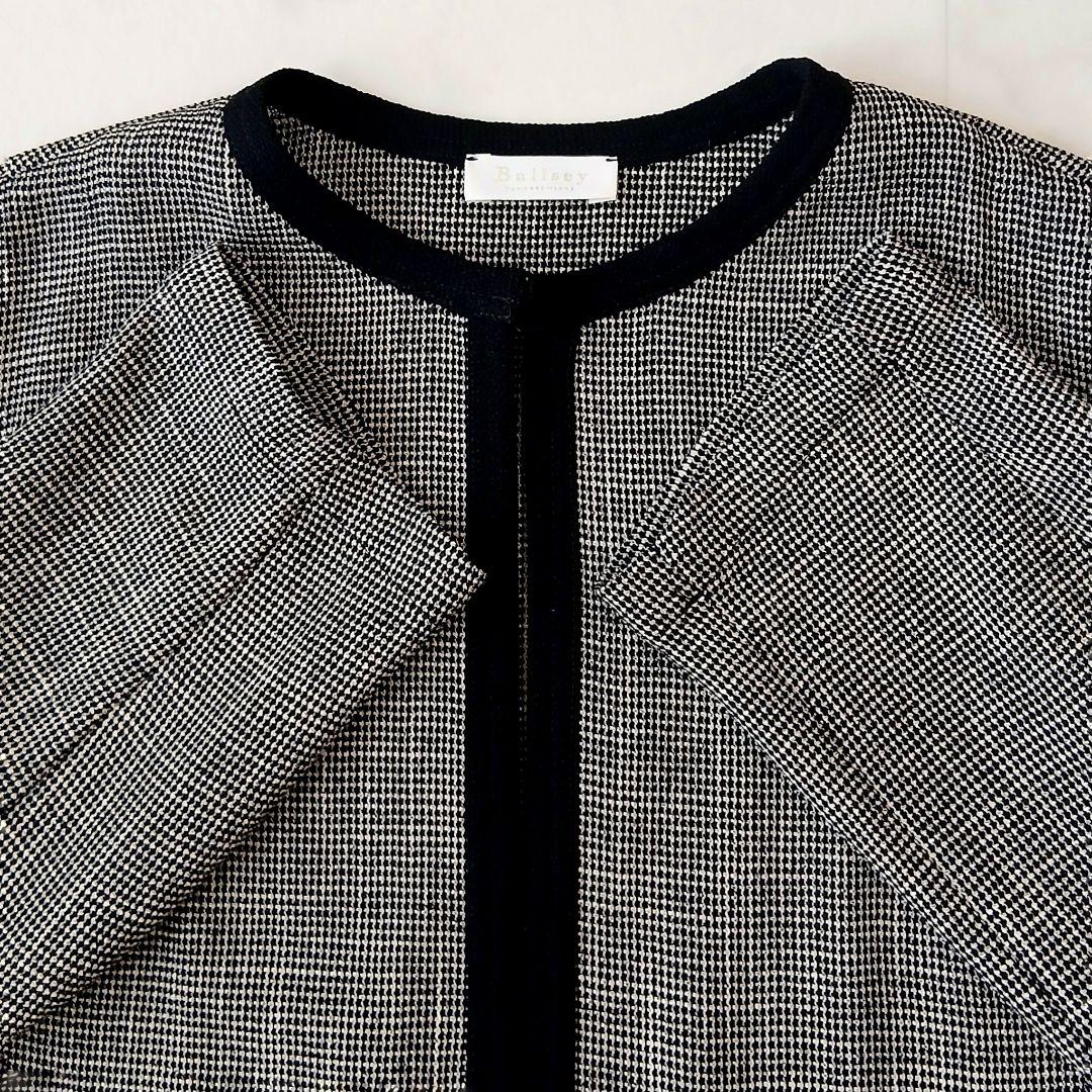 美品 ボールジィ トゥモローランド カラミ ノーカラージャケット 36 ブラック