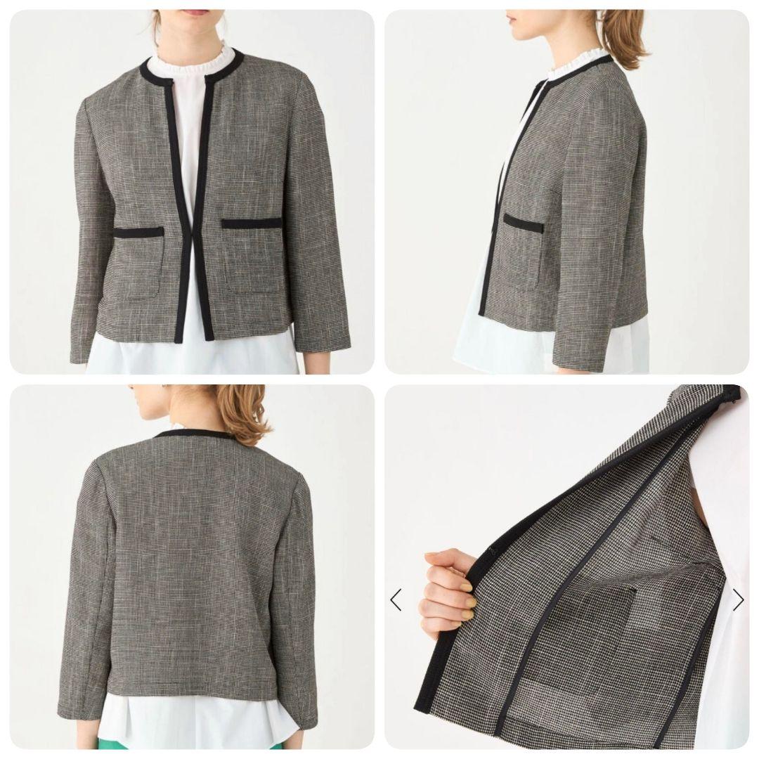 美品 ボールジィ トゥモローランド カラミ ノーカラージャケット 36 ブラック