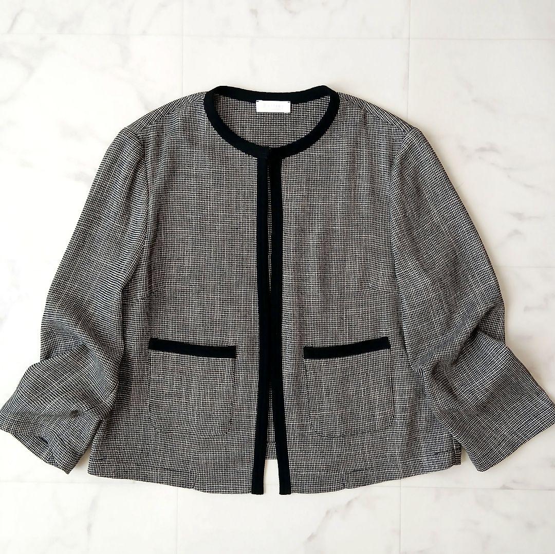 美品 ボールジィ トゥモローランド カラミ ノーカラージャケット 36 ブラック