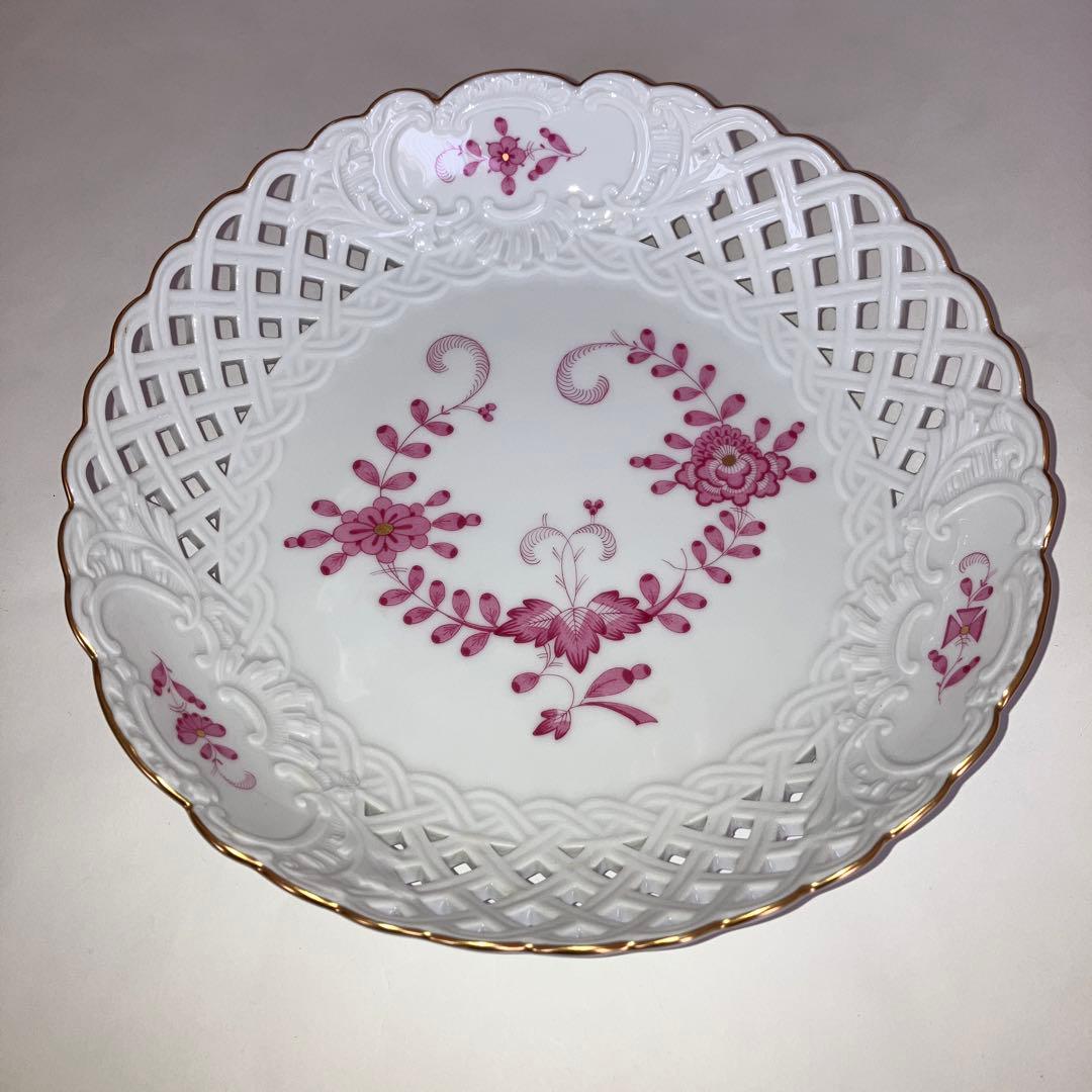 マイセン透かし細工金彩プレート