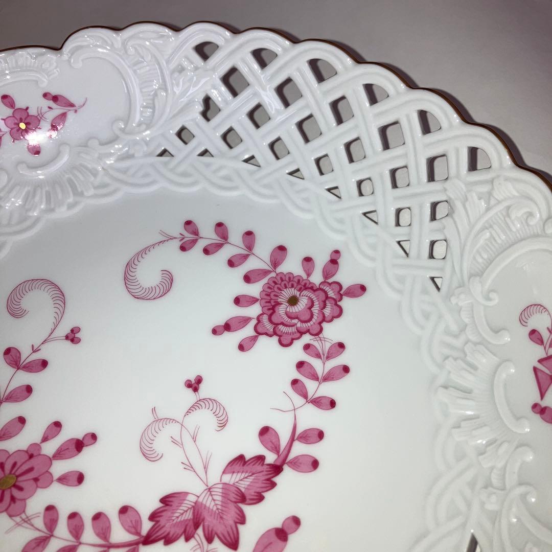 マイセン透かし細工金彩プレート