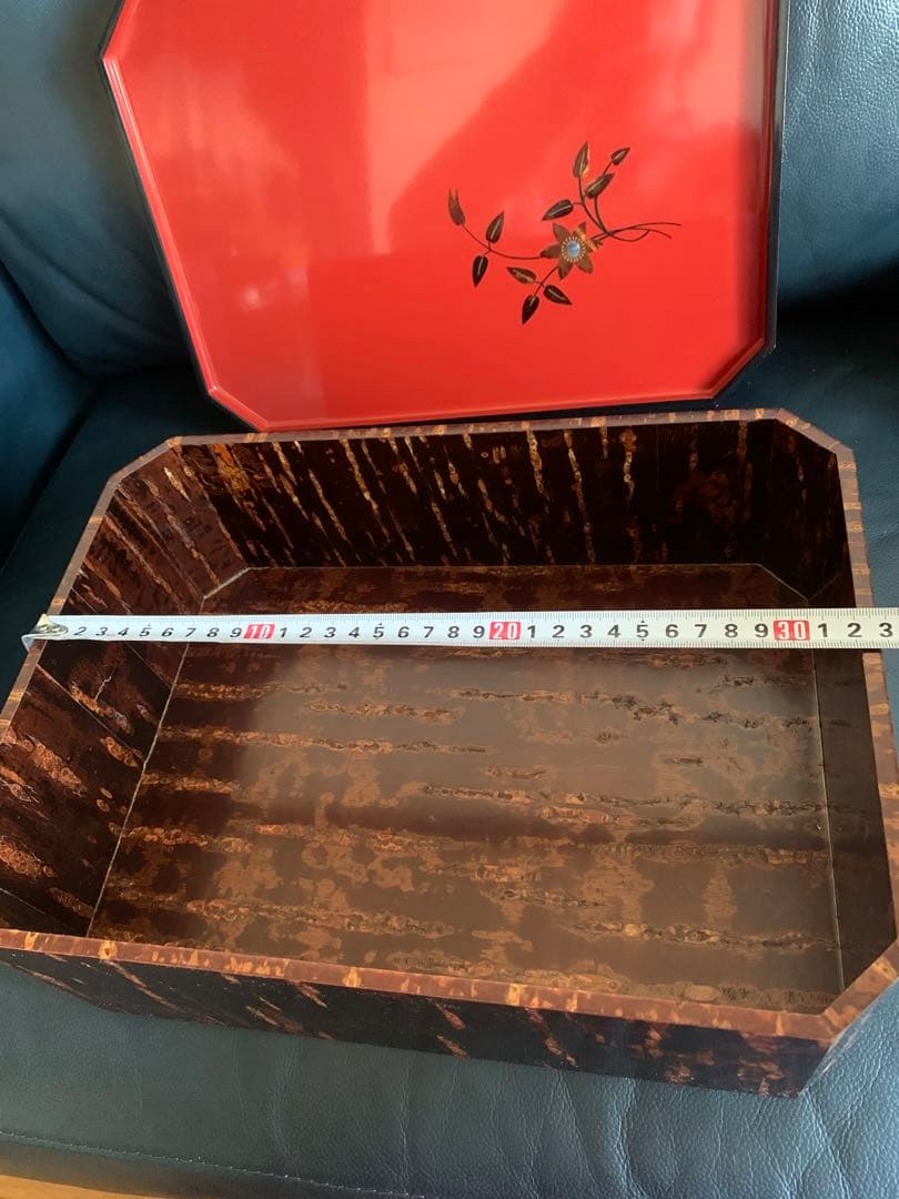 桜皮細工　茶道具　茶櫃　角形　茶托　菓子皿　お盆　皿　器　伝統工芸　漆器　螺鈿