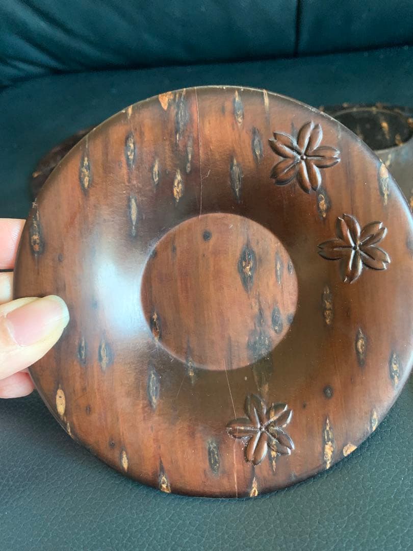 桜皮細工　茶道具　茶櫃　角形　茶托　菓子皿　お盆　皿　器　伝統工芸　漆器　螺鈿