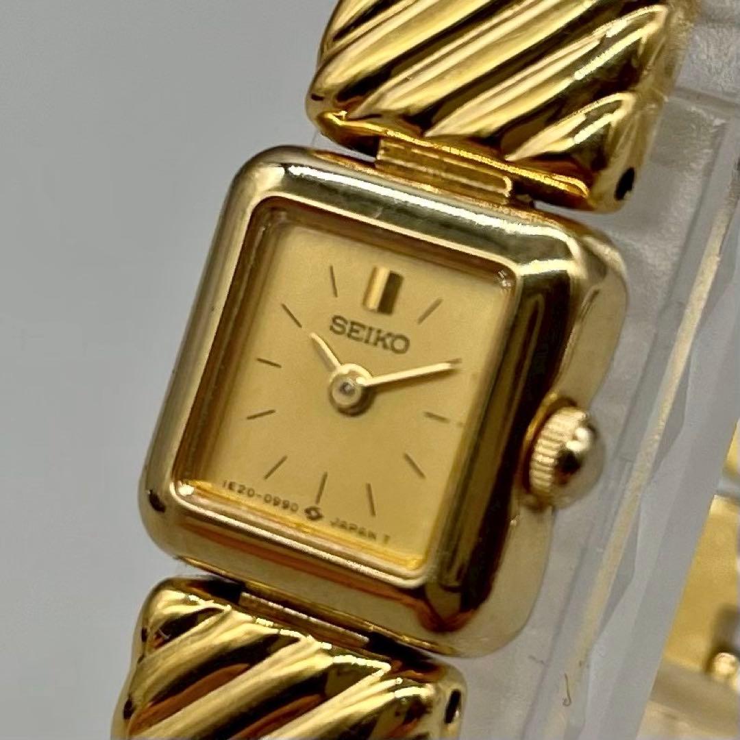 新品電池✨️SEIKO 腕時計 スクエア ゴールド クオーツ
