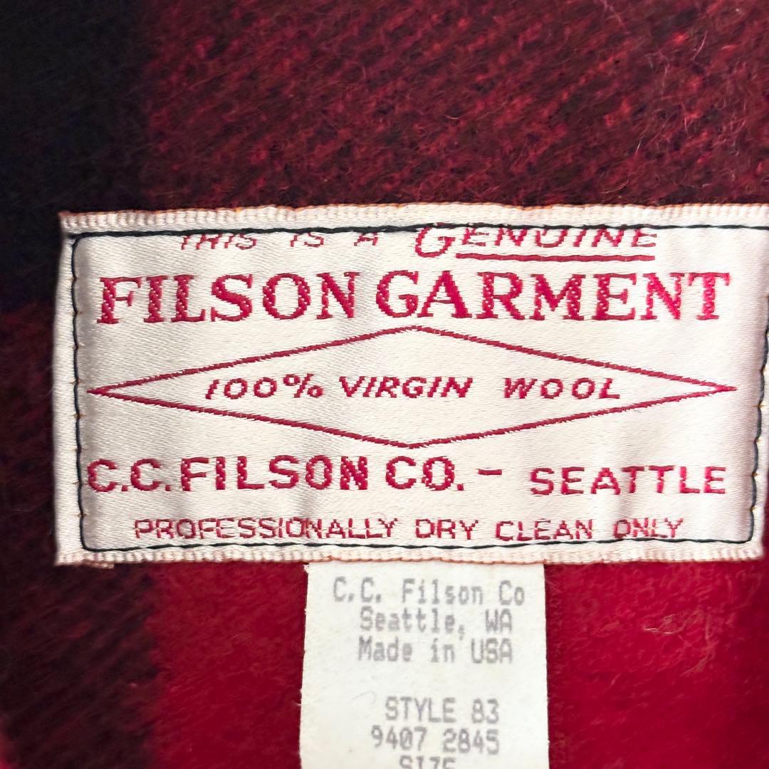極美品✨️フィルソン マッキーノウールクルーザージャケット 42 赤黒 USA製
