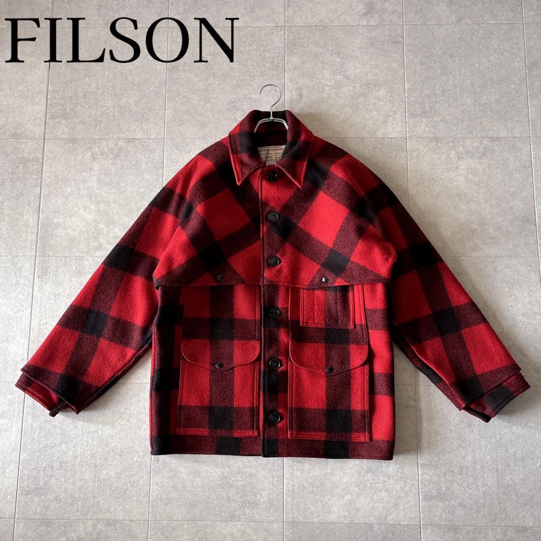 極美品✨️フィルソン マッキーノウールクルーザージャケット 42 赤黒 USA製