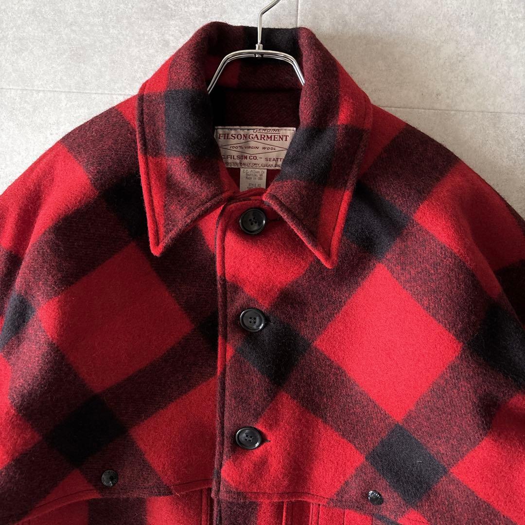 極美品✨️フィルソン マッキーノウールクルーザージャケット 42 赤黒 USA製