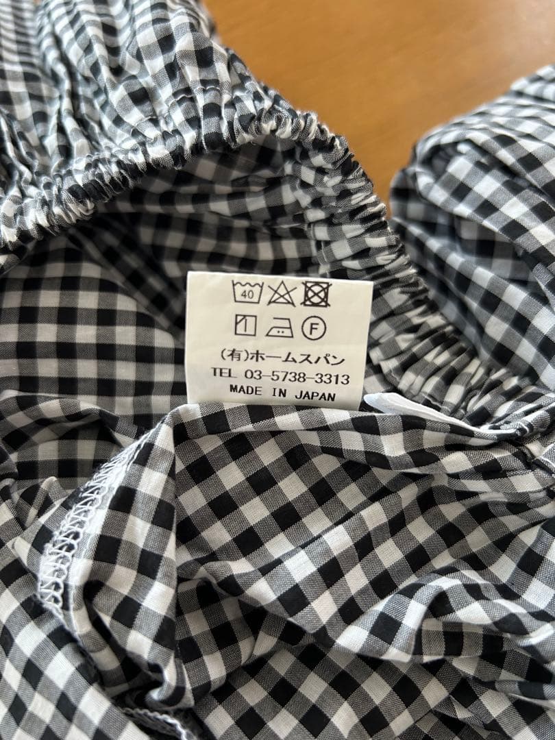 homspun 80/1ギンガムギャザーパンツ