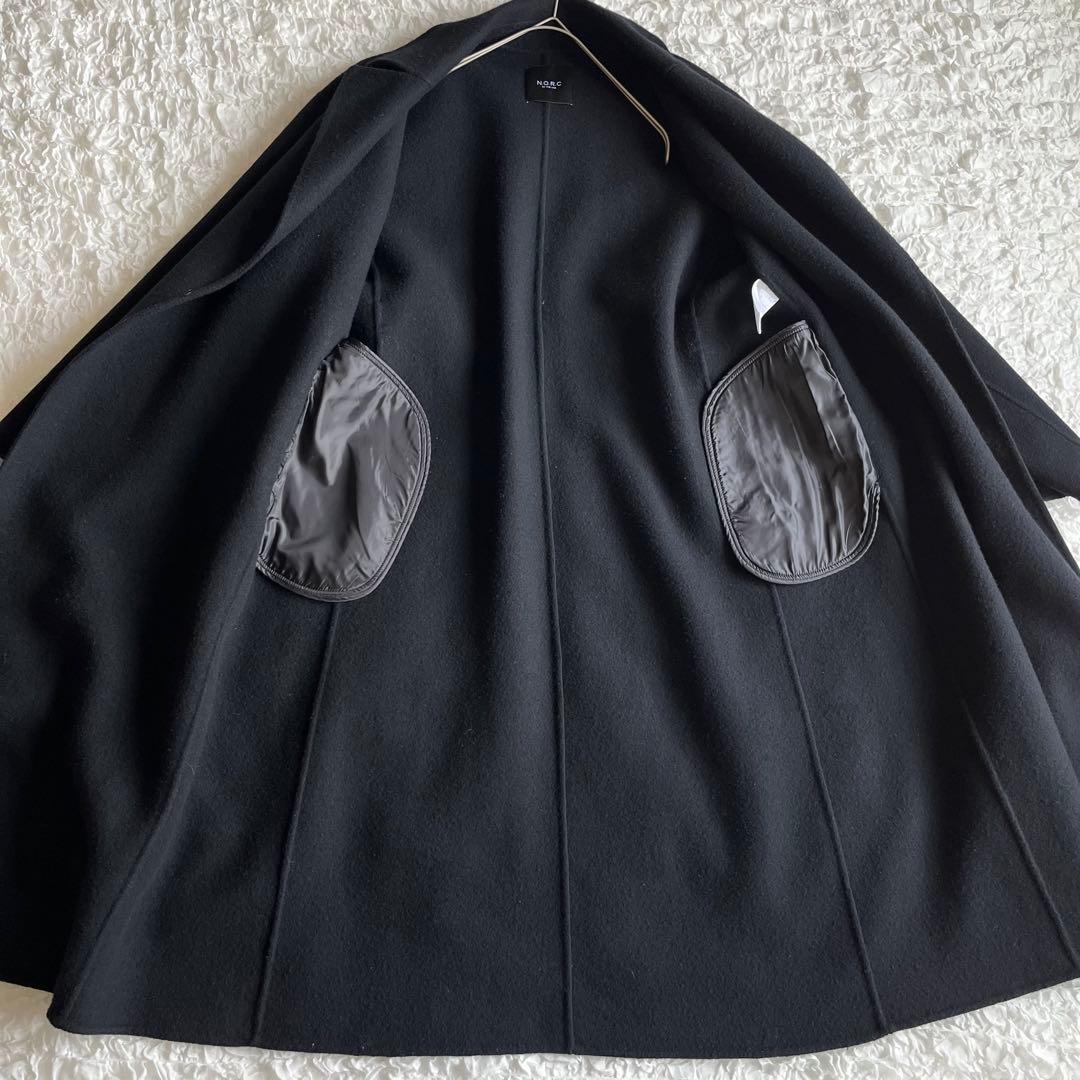 N.O.R.C ノーク ウールメルトンリバーコート ダブルフェイス ベルテッド
