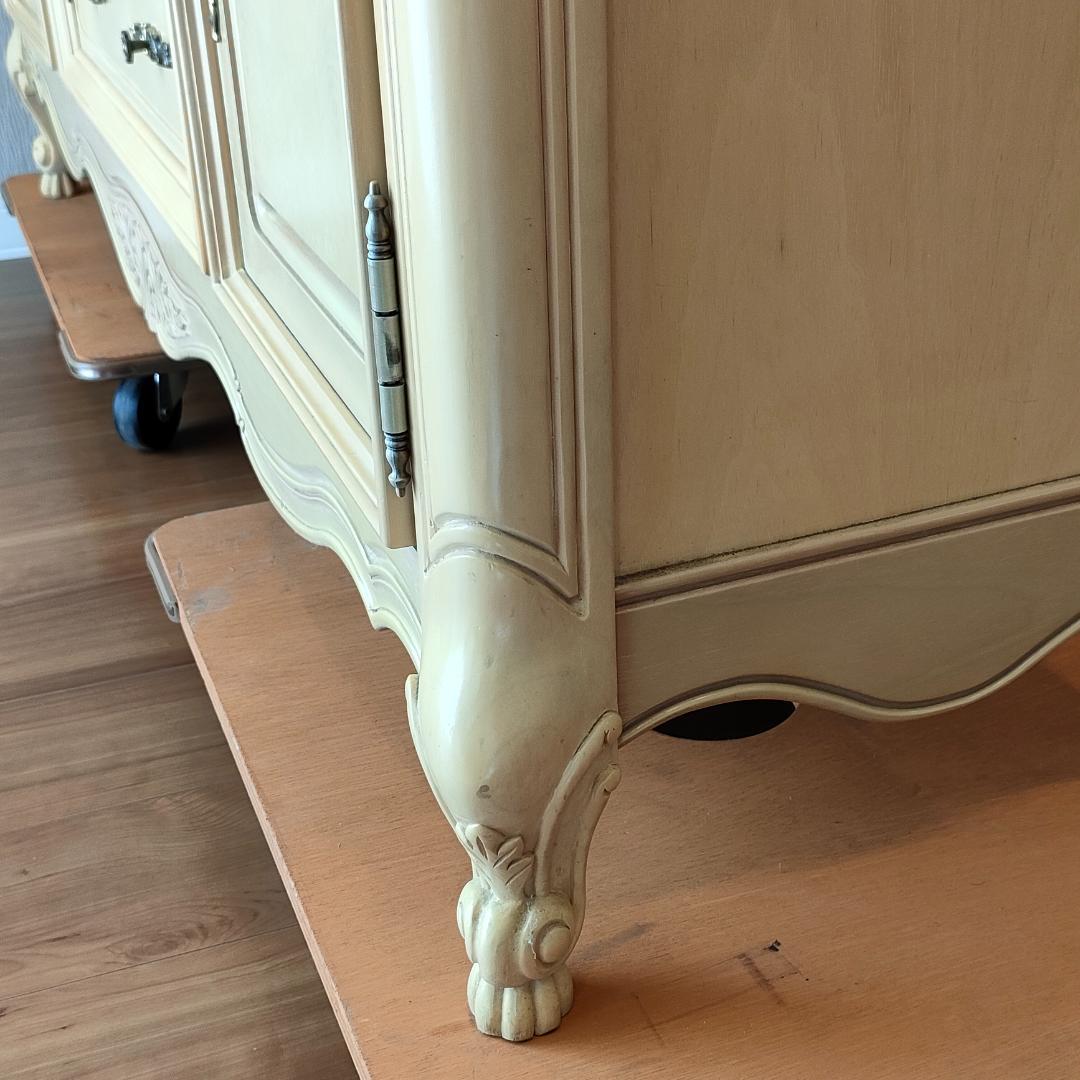 フレンチ　アンティーク　チェスト　引出し5杯　開き扉