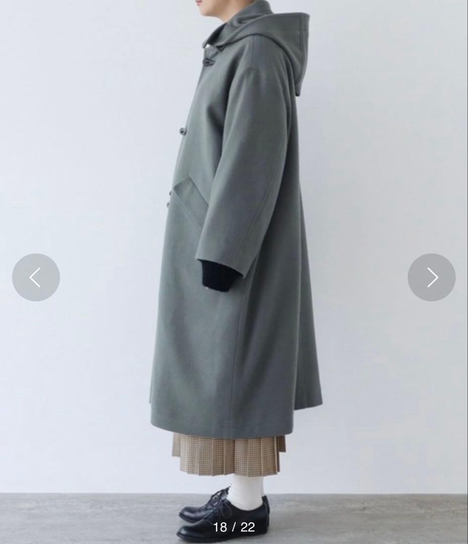 yuni スーパー100トグルボタンコート グリーン