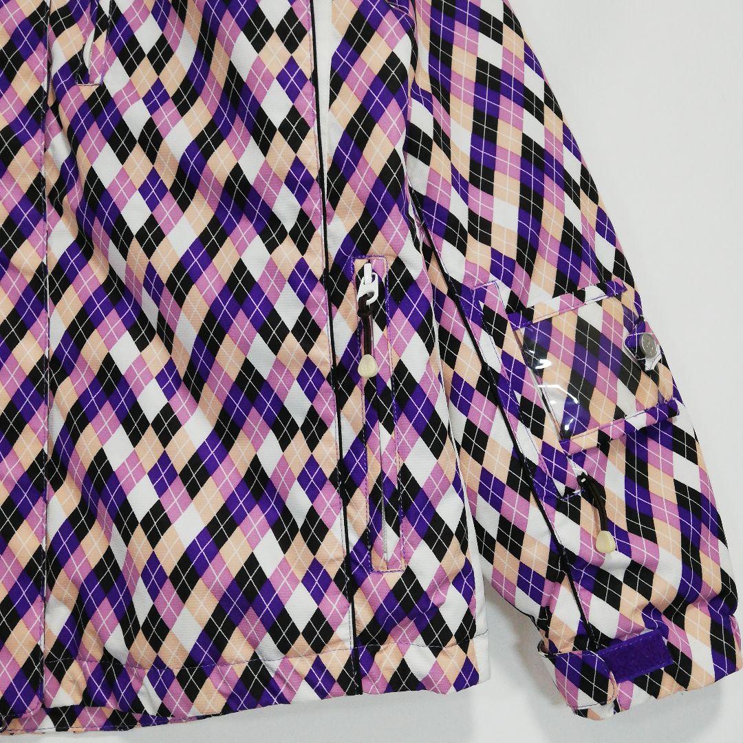 レディース LLサイズ スキーウェア ジャケット アーガイル パープル系 女性用