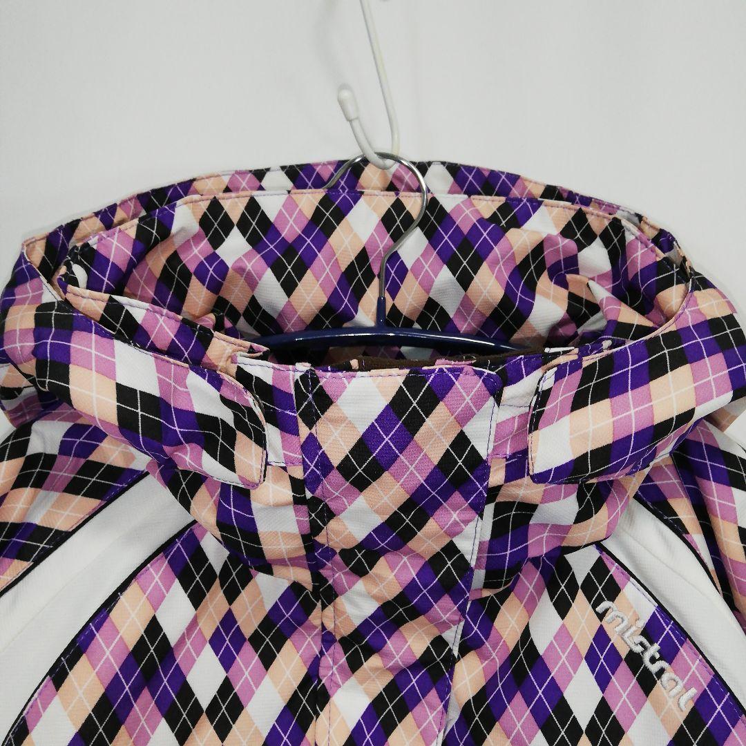 レディース LLサイズ スキーウェア ジャケット アーガイル パープル系 女性用