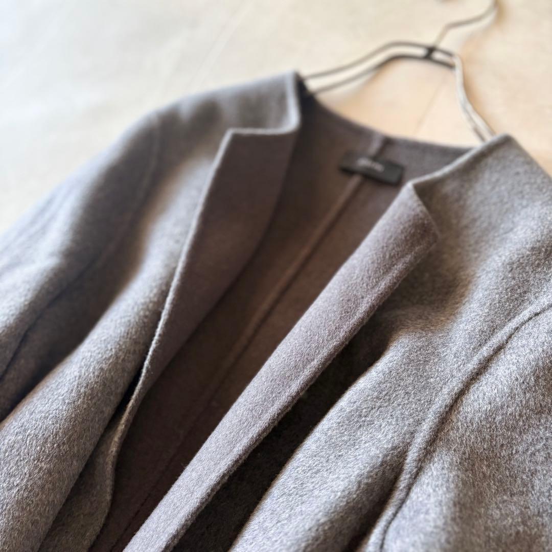 NO.7-138 JOSEPH カラーレスロングコートカシミヤダブルフェイス40