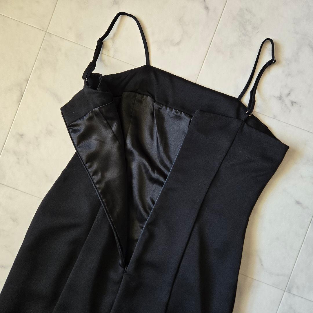 アンドレスド　タフタチュールベストセットドレス 　ブラック　オケージョンドレス