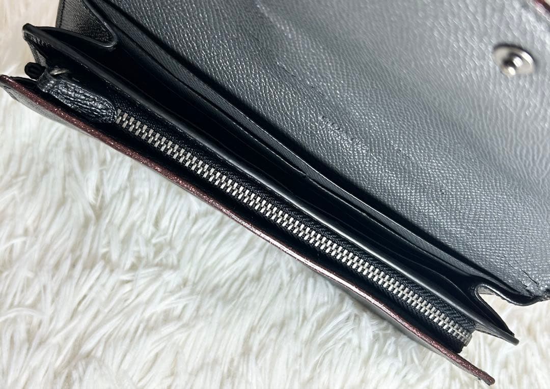 coach アニマルフェイス ファズ ベア 長財布 ブラック