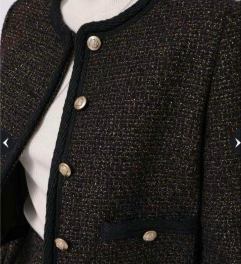 18【新品タグ】 Apuweiser-richブレードショートツイードジャケット