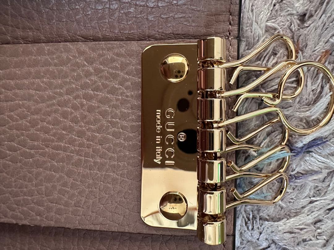 GUCCI キーケース ピンクベージュ バイカラー ダスティGGスプリーム