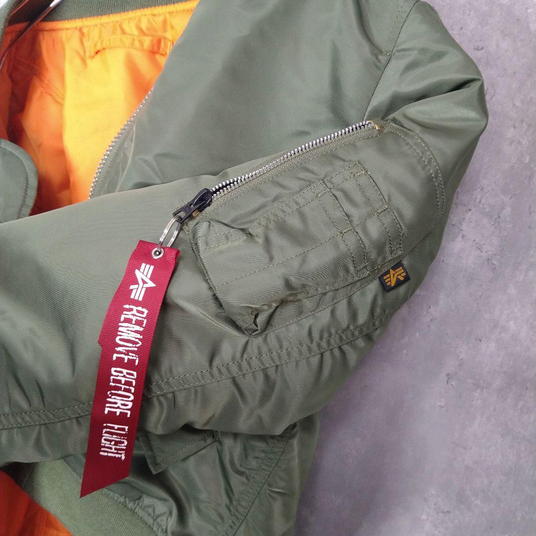 ✨美品 アルファインダストリーズ MA-1 フライトジャケット カーキ オレンジ