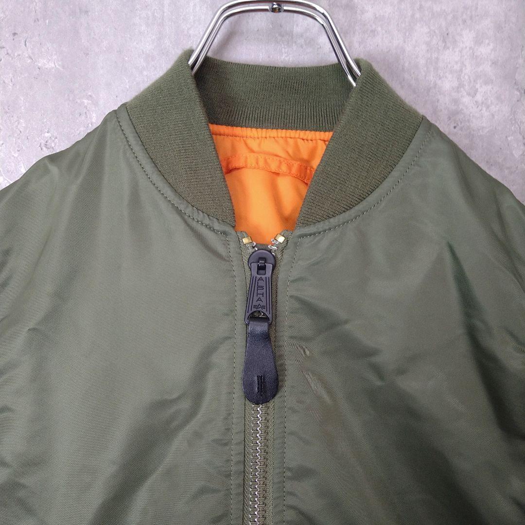 ✨美品 アルファインダストリーズ MA-1 フライトジャケット カーキ オレンジ