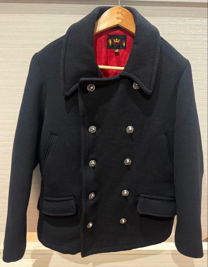 SKULL JEANS レアドクロボタン ウールPコート