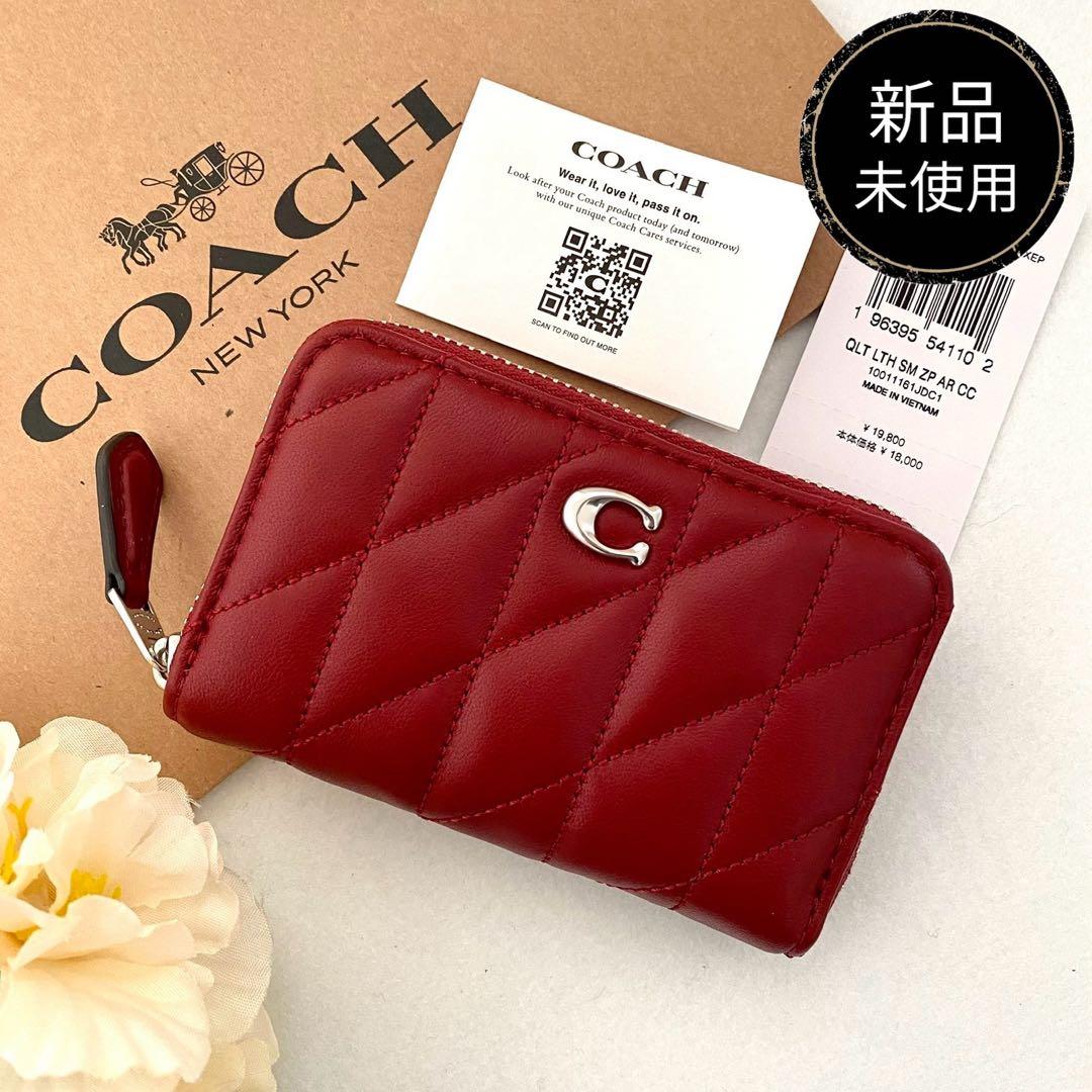 新品　正規品☆COACH コーチ　ケース　レッド　キルティング