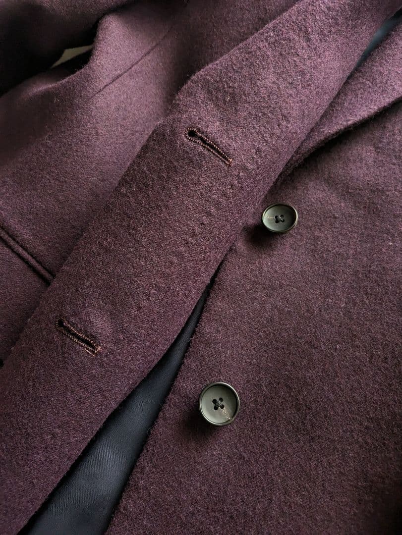 極美品　PS PAUL SMITH パープル紫　比翼チェスターコート　42