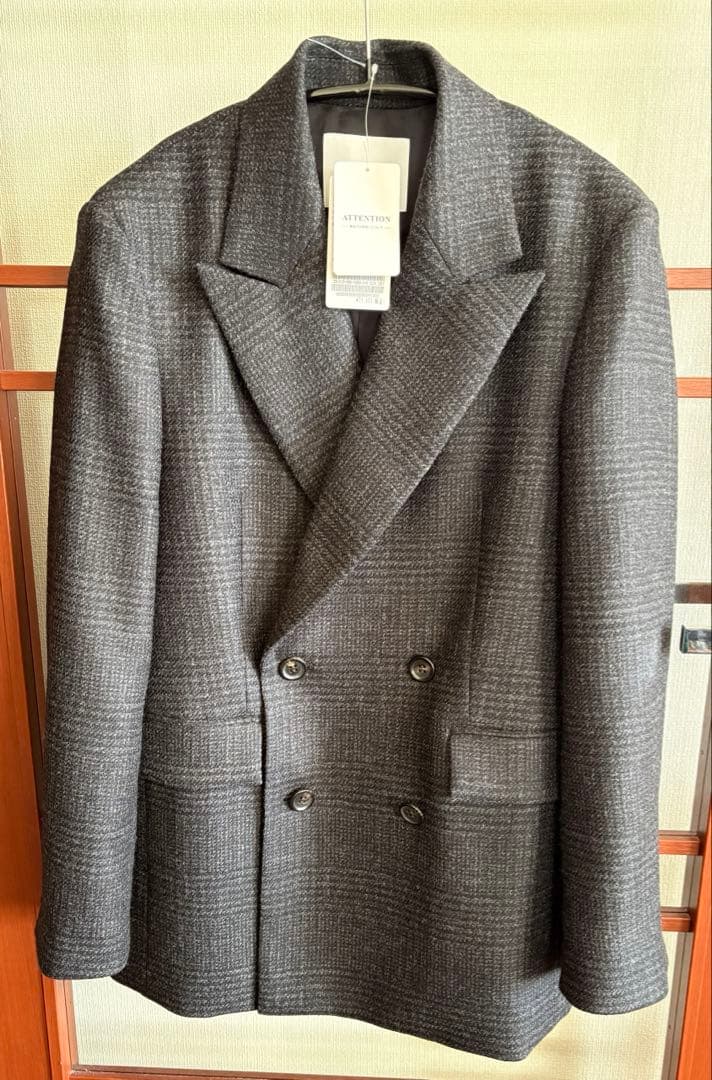 【新品未使用】完売品 apstudio グレンチェックダブルジャケット 36