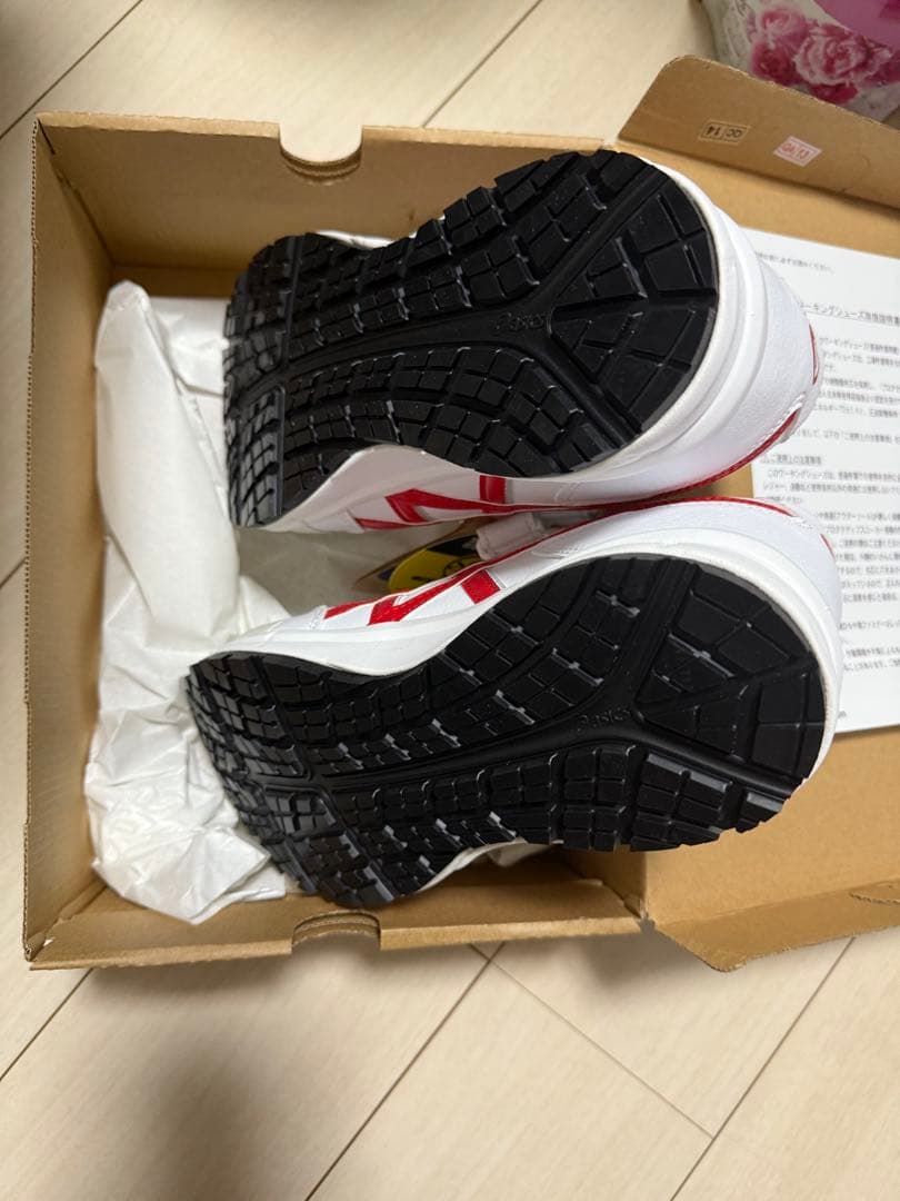 アシックス 安全靴 25.5cm ホワイト/レッド