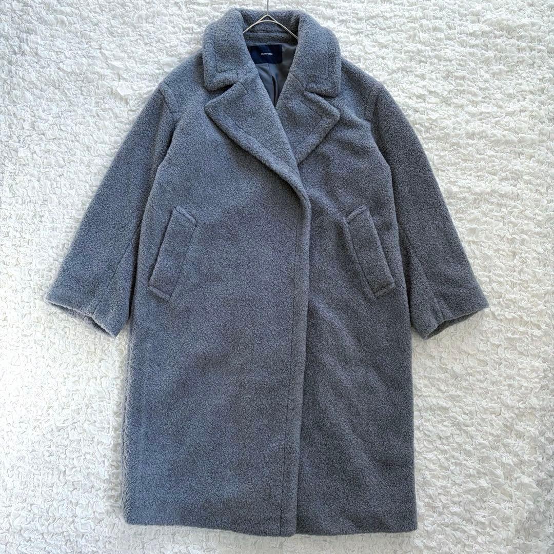 23AW フレームワーク WOOLブレンドボアコート 定価4.8万 グレー