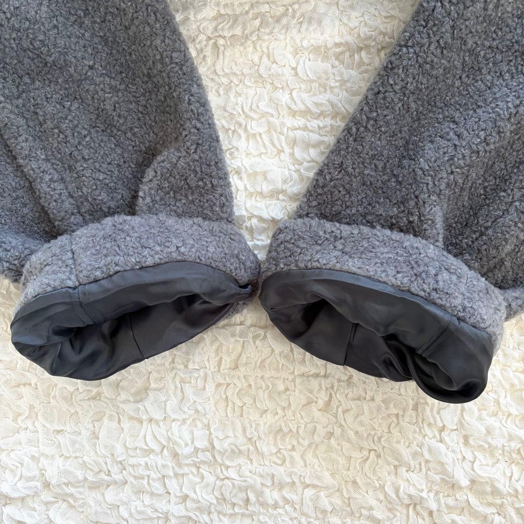 23AW フレームワーク WOOLブレンドボアコート 定価4.8万 グレー