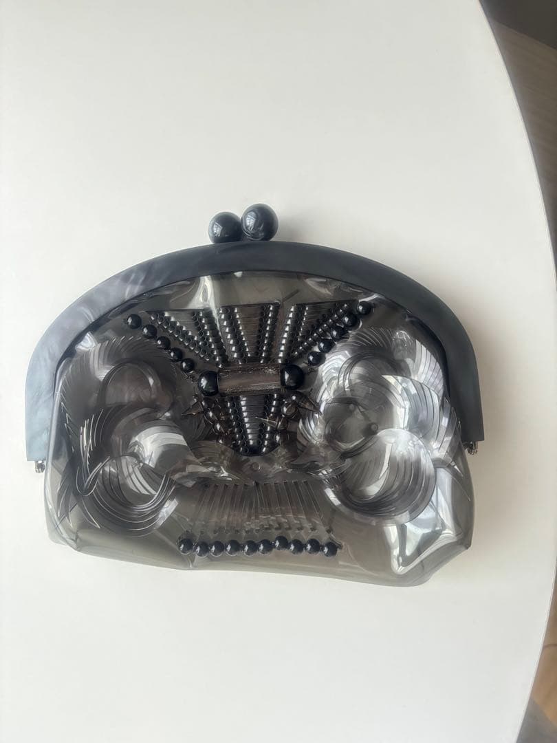 mame kurogouchi ビーズ装飾 透明 クラッチバッグ