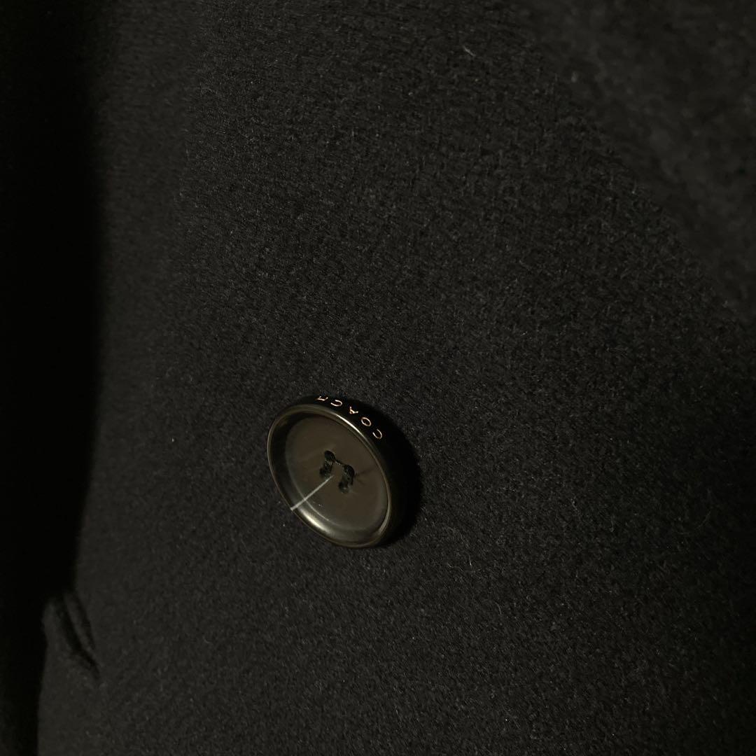 未使用級 超美品 COACH コーチ ウール Pコート レザー ビジネスコート