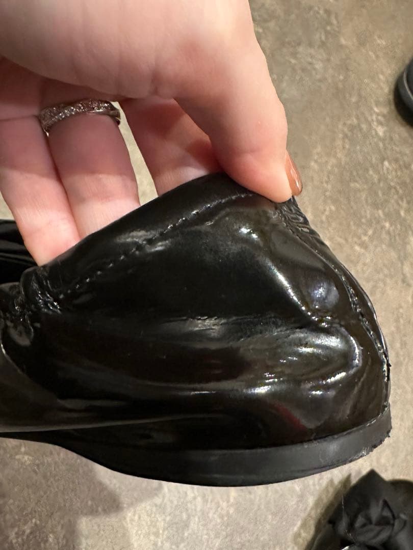 PRADA ブラック フラットシューズ リボン38サイズ